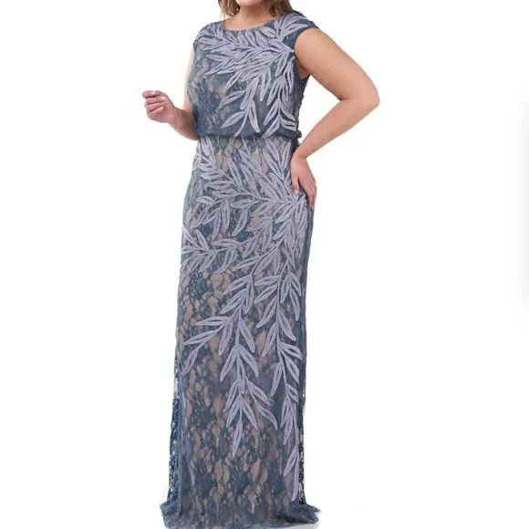 js collections soutache lace dress JS Collections Soutache Lace Navy Cocktail Dress 6 NWOT
